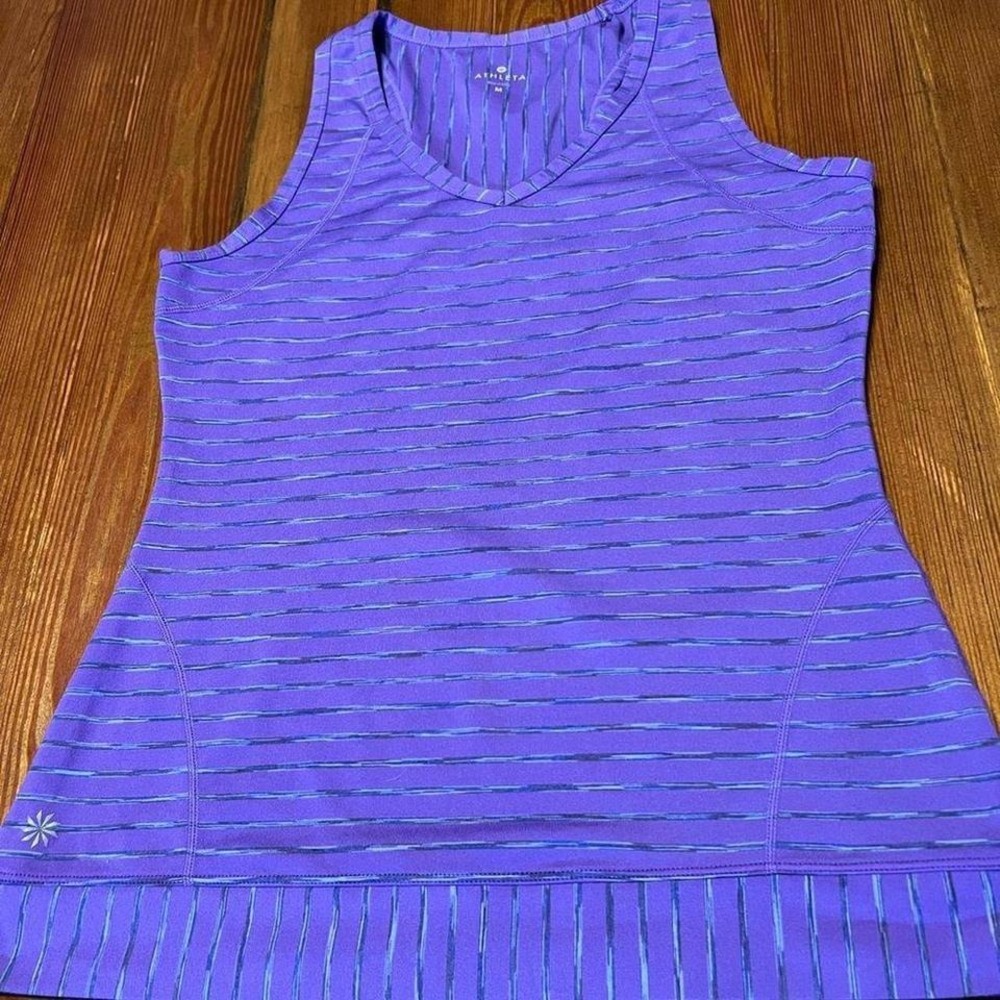 Athleta Pop Space Dye Stripe Tank‎ Top PurpleSize Medium